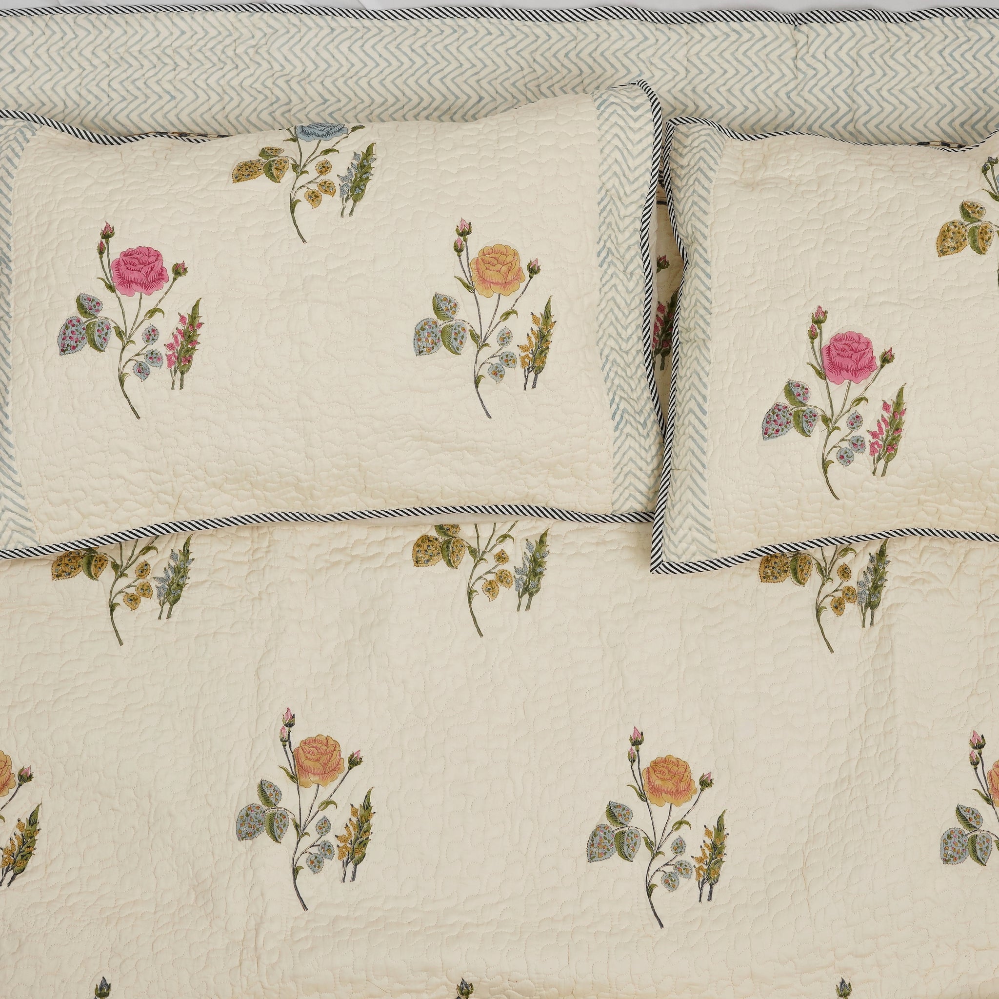 Harit Quilted Bedcover - Hand Block Print