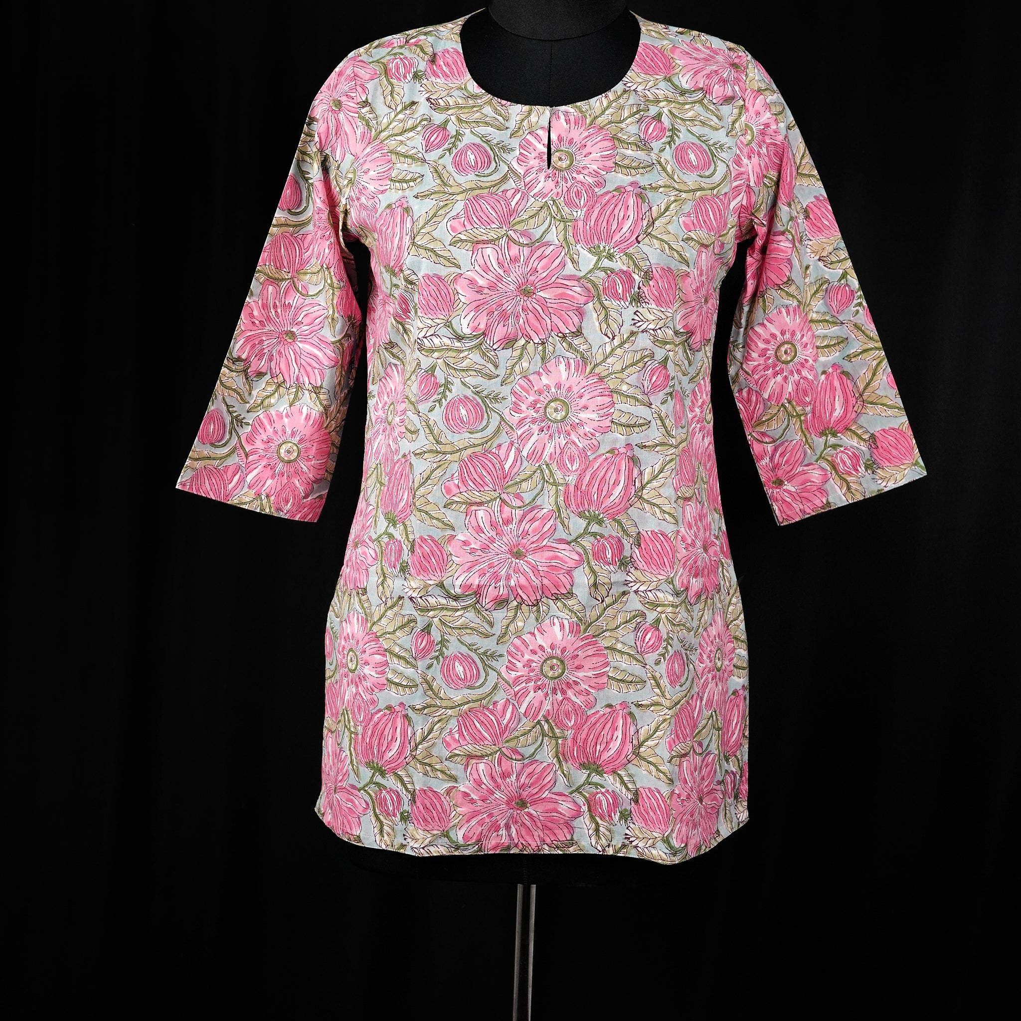 Sundari Hand BlockPrint Cotton Short Kurti